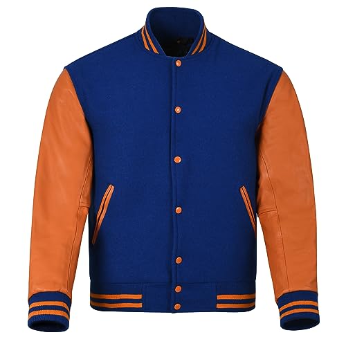 Image of Varsity Jacket Baseball Letterman Jacket- Wool and Leather Premium Quality Unisex Basketball Jacket