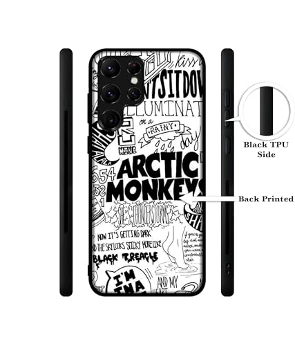 Image of Arctic Monkeys Pattern Design Premium 2D Printed Metal Back Case Cover for Samsung Galaxy S22 Ultra 5G