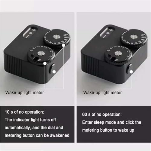 Professional Light Meter for Cameras, Real-time Exposure Tool with 2 Dials for Aperture & Shutter Speed, 45° Metering, Adjustable Cold Shoe Mount, Ideal for Vintage Photography (Black)