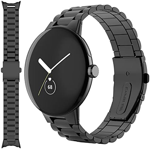 PSYSSKY Compatible for Google Pixel Watch Band Metal, Durable No Gap Adjustable Stainless Steel Metal Replacement Bans Strap for Google Pixel Watch Women Men