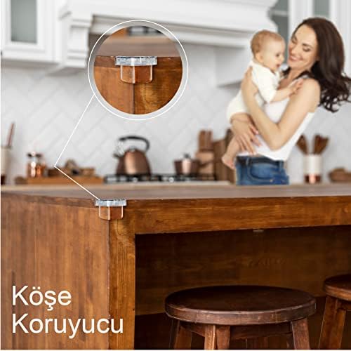 ideal Baby 16 Adet Şeffaf PVC Bebek Köşe Koruyucu | Masa ve Sehpa Kenarı Güvenlik Koruması | 3M Yapışkanlı, İz Bırakmaz, Şeffaf Tasarım - Görsel 2
