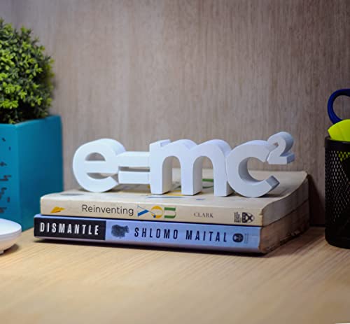 NUKKAD-TALES-emc2-White-Home-Decororation-Item-for-Study-Table-for-Kids-Decorative-Items-for-Book-Shelf-Office-Decoration-Item-for-Office-Table-Birthday-Gift-Items-9-X-24-inch