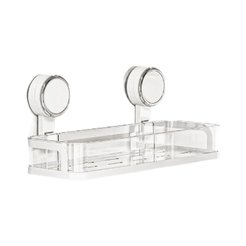 Powerful Wall Mounted Shower Shelf No Drill Suction Cup Organizer
