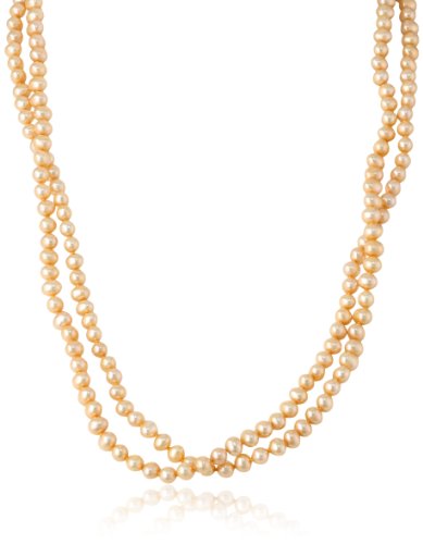 Amazon Collection Sterling Silver White Freshwater Cultured A Quality Pearl Necklace (6.5-7mm)