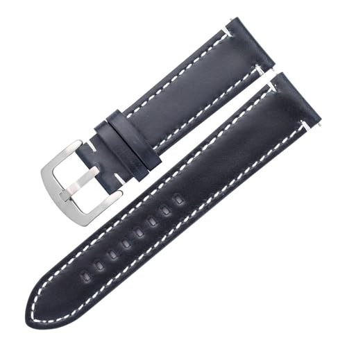 HuanJ �I�C�����b�N�X���U�[�E�H�b�`�o���h�u���X���b�g20mm 22mm Galaxy Watch 42 46mm�p�������v�E�H�b�`�X�g���b�v(Blue-Silver Clasp,22mm)