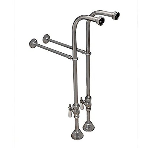 Clawfoot Tub Freestanding Gooseneck Faucet & Hand Held Shower Combo- Brushed Nickel #TOP24