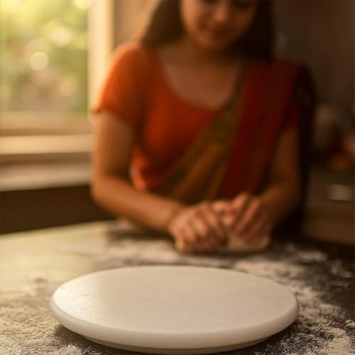 Image of Modern Decor Emporium White Marble Chakla (10 Inch) | Roti Maker | Rolling Pin Board | Chapati Maker | Chakla | Kitchen Tools for Home & Kitchen | Finished Marble Roti Maker. (White 10 INCH)