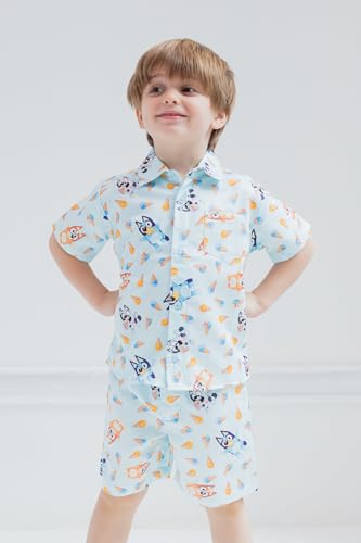 Image of Bluey Bingo Muffin Matching Family Hawaiian Button Down Shirt and Shorts