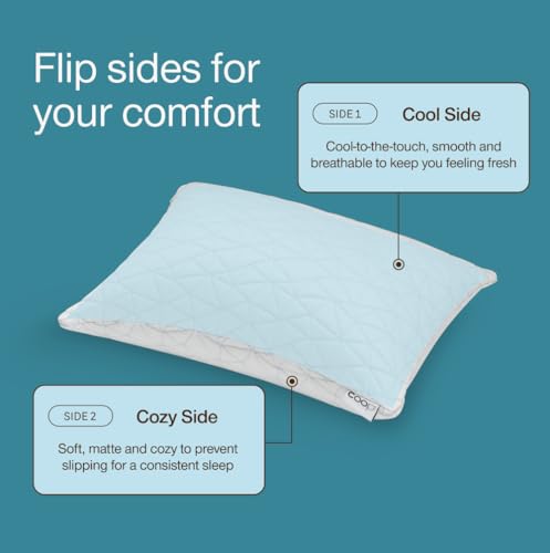 Image of Coop Home Goods Cool Side Travel and Camping Pillowcase, Cooling Travel Pillow Case for Hot Sleepers, Two-Sided Pillow Covers, Cozy Side & Cool Side, Ultra Soft Lulltra Cool Technology