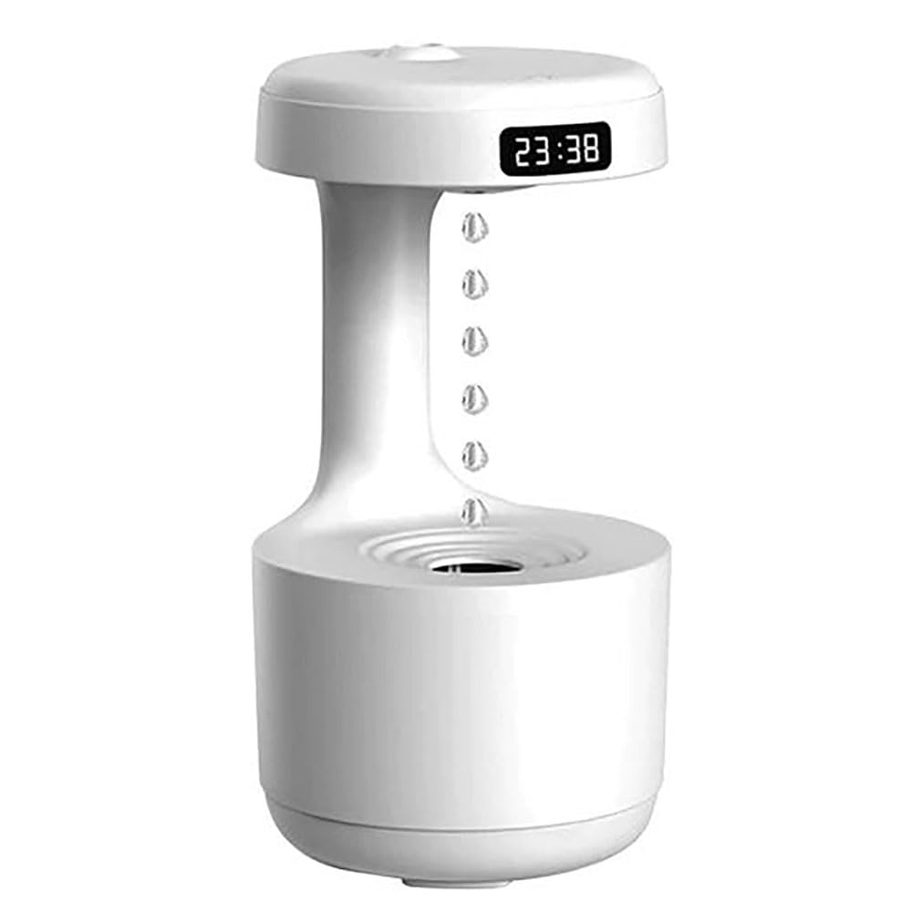 Humidificateur anti-gravité avec horloge et effet gouttes d'eau inversées
