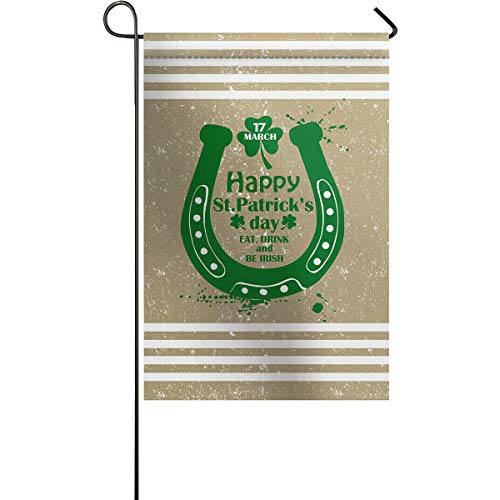 TAOGAN St Patrick's Day Garden Flag Double-Sided House Banner Shamrock Clover Garden Flag Horseshoe Vertical Yard Flag for Outdoor Indoor 28 x 40 inch