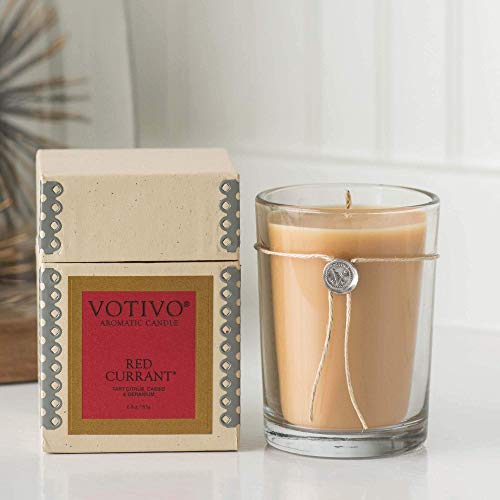Votivo Red Currant 16.2 Oz Aromatic Large Candle | Soy Wax Blend | Luxury Glass Jar Scented Candle & Box | Candles For Home Scented | Candle Gifts | Long Burning & Highly Scented #TOP6