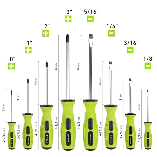 Image of FASTPRO 8-Piece Magnetic Screwdrivers Set, Green