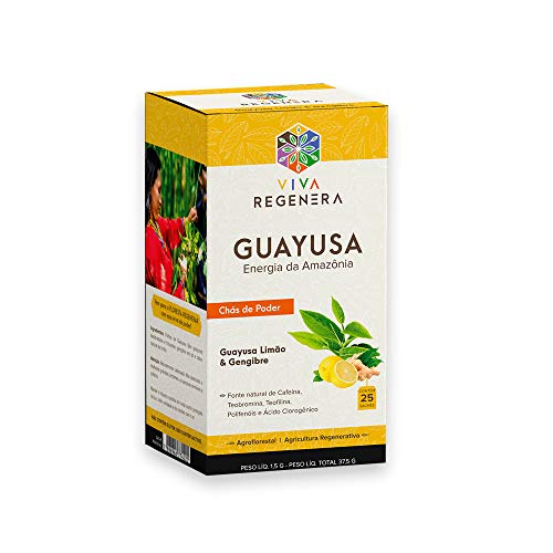 CHÁ GUAYUSA LIMAO & GENGIBRE- VIVA REGENERA - 25 SACHES