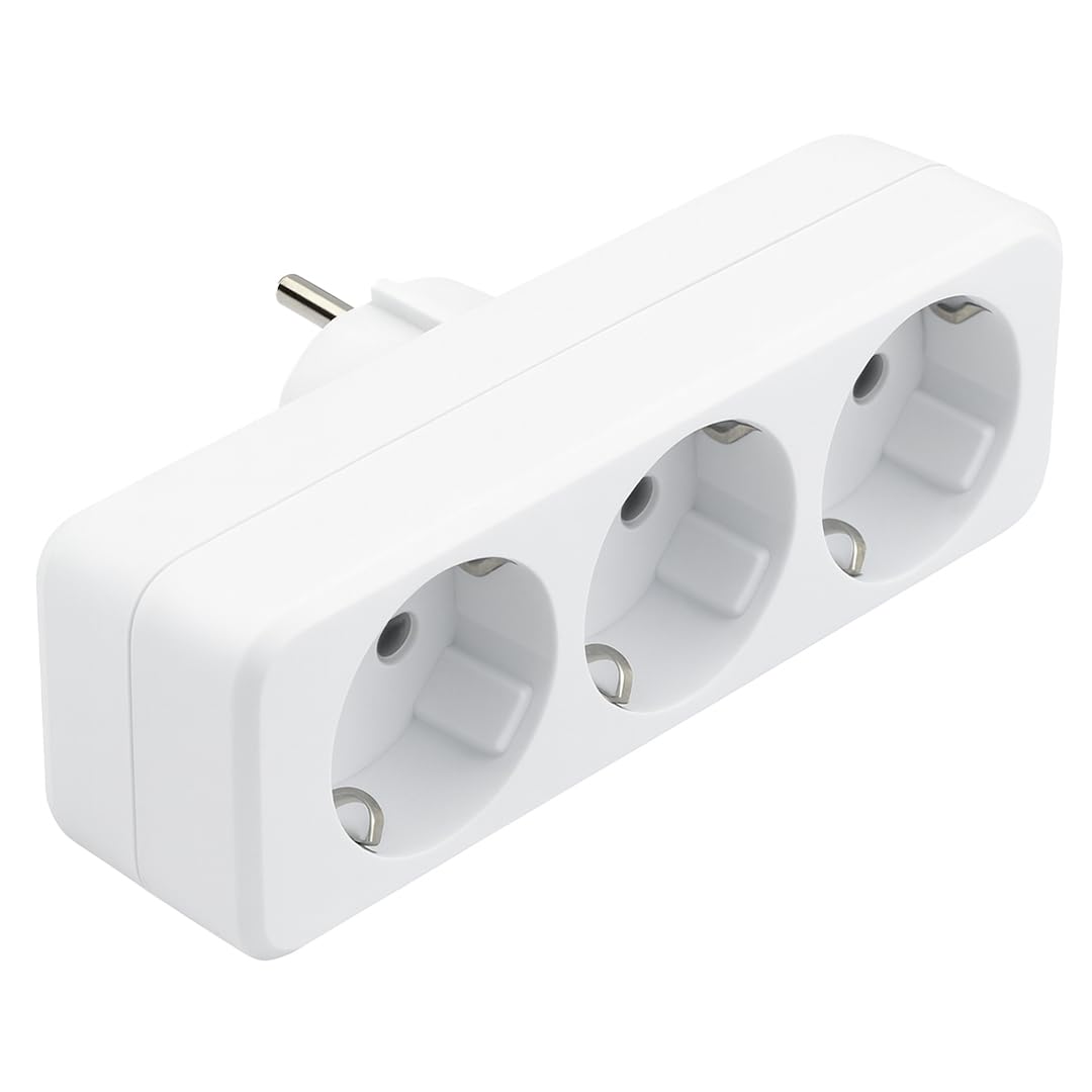usin 3 LÜ Topraklı 16 Amper Çoklu Golya Grup Priz, Beyaz, 4 Priz, 3500W, 250 Volt