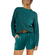 ANRABESS Women Cable Knit Oversized Sweater and Matching Short Pants Set
