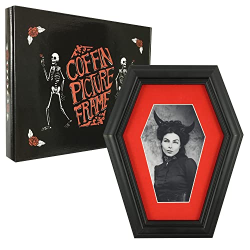 Dravira Coffin Picture Frame - Creepy Gothic Home Decor - Black 4X6 For Wall Or Tabletop - Hd Plexiglass Front - Now With Devil Lady Photo Included! #TOP5