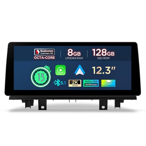 XTRONS 12.3 Inch Qualcomm Snapdragon 680 Android 14 Car Stereo for BMW X1 F48 (from 2018) NBT EVO System, IPS Touch Screen 8+128GB Car Radio GPS Navigation Support DVR TPMS Backup Camera