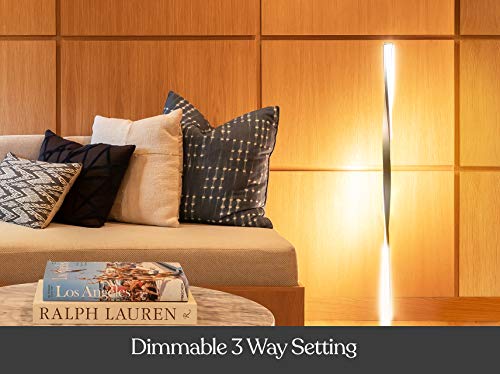 Brightech Helix Led Floor Lamp, Bright Floor Lamp For Living Rooms & Bedrooms, 48" Tall Pole Lamp, Dimmable Standing Lamp - Platinum Silver #TOP3