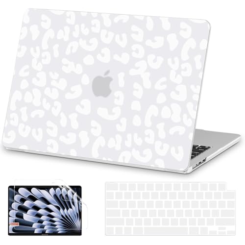 Image of AKIT for MacBook Air 15 inch Case M5 M4 M3 M2 Chip 2026-2023, Leopard White