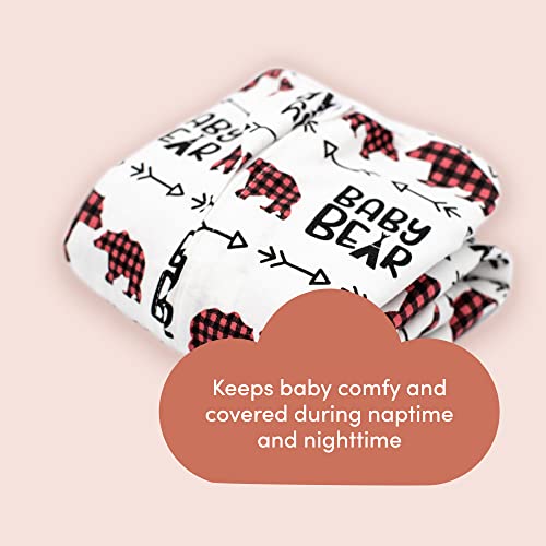 SleepingBaby Zipadee-Zip Baby Swaddling Blanket 12-24 Months - Transition Swaddle with Zipper Convenience - Baby Bears, L