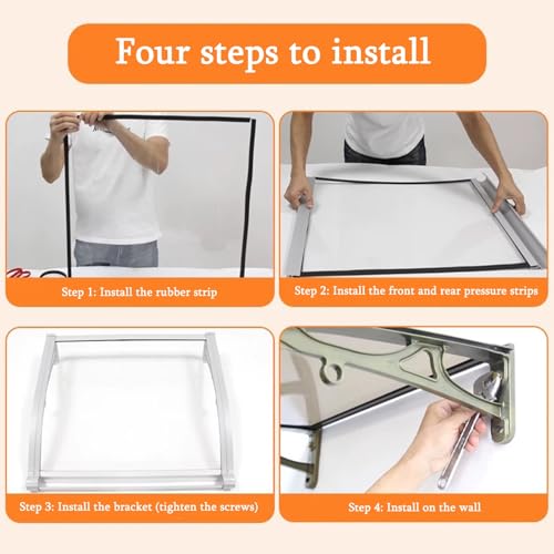 Auvent extérieur polycarbonate aluminium de protection solaire pour baie vitrée - 7