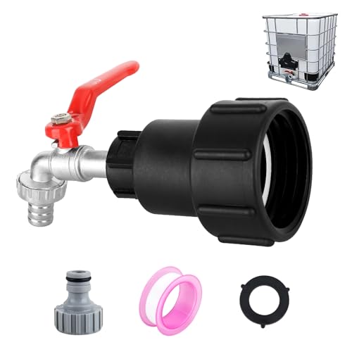 XCDMJ Robinet Cuve 1000L S60X6 IBC Raccord Robinet avec raccord de tuyau 1/2