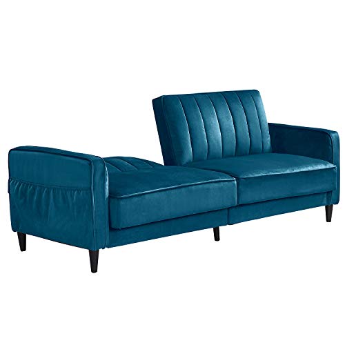 Tidyard 3 Seater Sofa Bed, Premium Velvet and Wooden Legs,Living Room Furniture Bed Couches