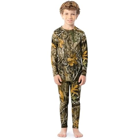 Realtree Boys' Performance Thermal Underwear Long Johns Base Layer Set, Edge Camo, 10/12 Cover