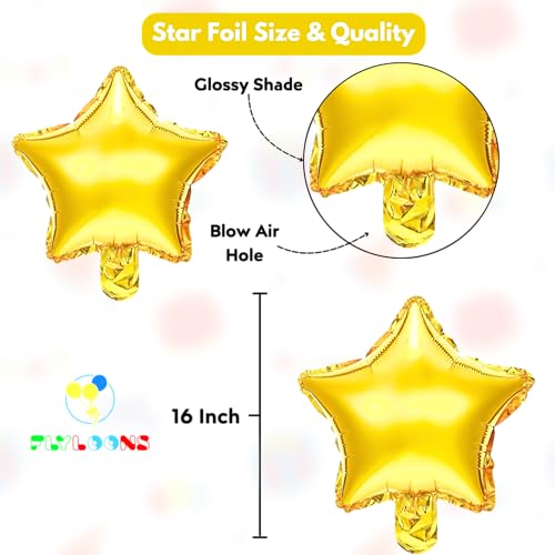 Image of Flyloons 20th Happy Birthday Decoration Kit Gold White for Boys Girls Kids Twins Men Women With 20 Pcs Chrome Balloons Birthday Banner 2 Pcs Star Items Set Golden