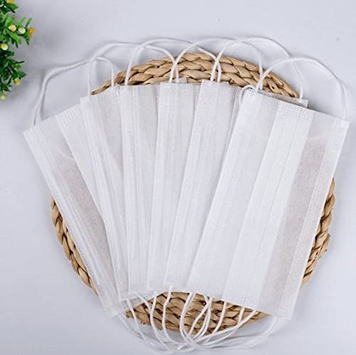 Image of MEELANA Non Woven Fabric 3 Ply Disposable Surgical Mask for Men Women with adjustable nose pin Reusable (Pack of 100) Breathable Masks