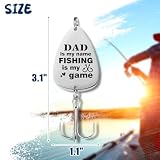 Qmetalart 3PCS Father’s Day Fishing Hook Dad Fishhooks Set Fishing Metal Jigs Spoon Fresh Water Saltwater Fishing Hooks Fisherman Gift Appreciation Present Thank You Gift for Dad Father