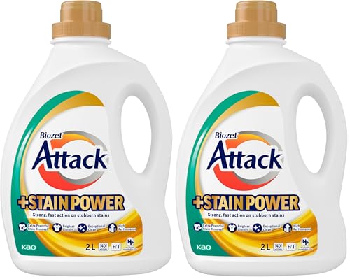 Biozet Attack 3D Clean Top & Front Loader Liquid Plus Stain Power 2 LTR (Pack of 2)