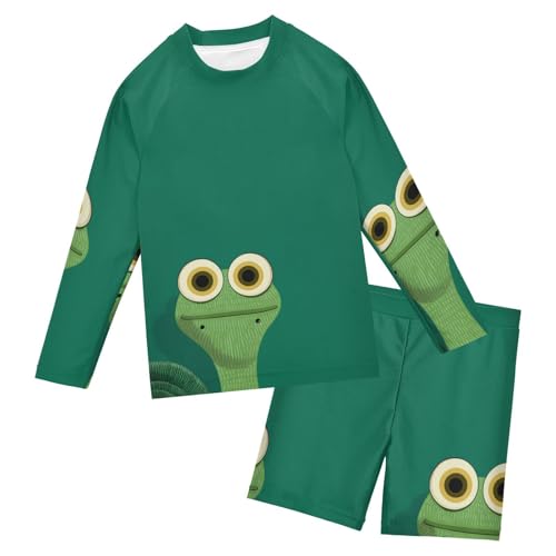 Traje de baño dos piezas para niños Funny Snail con protección UV manga larga