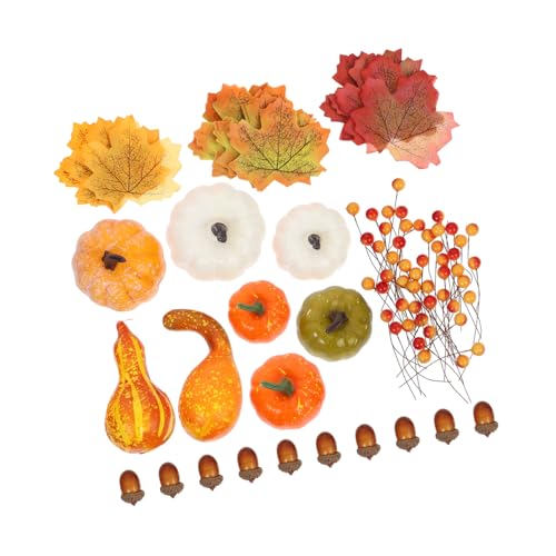 Warmhm 120 Pezzi Decorazioni Halloween con Zucche Simulate in Schiuma Foglie d Acero e Zucche Ornamentali Resistenti per Allestimenti Creativi e Scenografie Festive Autunnali