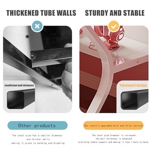 مكتب ألعاب من ديسينو مع رف، مكتب كمبيوتر أبيض، طاولة ألعاب على شكل حرف C، محطة عمل ألعاب الكمبيوتر لمكاتب المنزل، موفر للمساحة، سهل التركيب (أبيض، 100 * 60 * 75 سم)