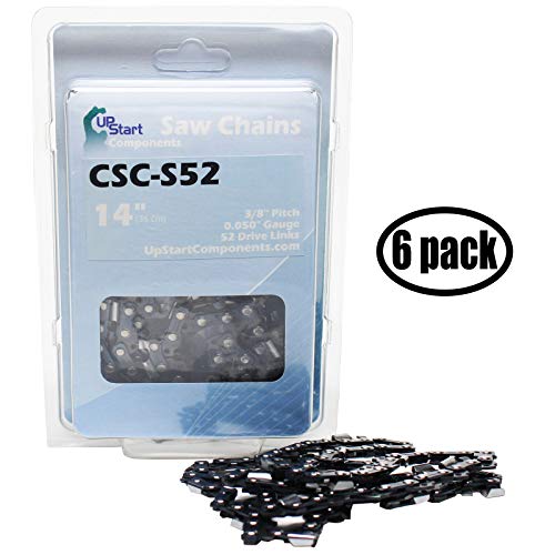 UpStart Components 6-Pack 14" Semi Chisel Saw Chain for Oregon S52 Chainsaws