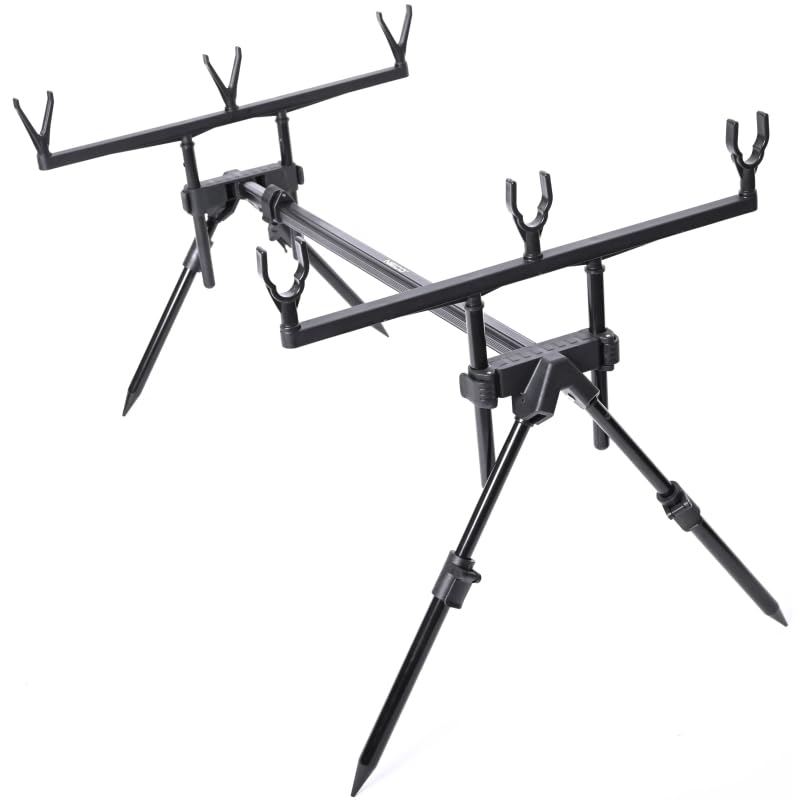 NECO Stojak Wędkarski RodPod na 3 Wędki – Solidny i Regulowany Tripod Karpiowy, Profesjonalne Stanowisko Wędkarskie z Pokrowcem, Lekki i Praktyczny Sprzęt dla Wędkarzy