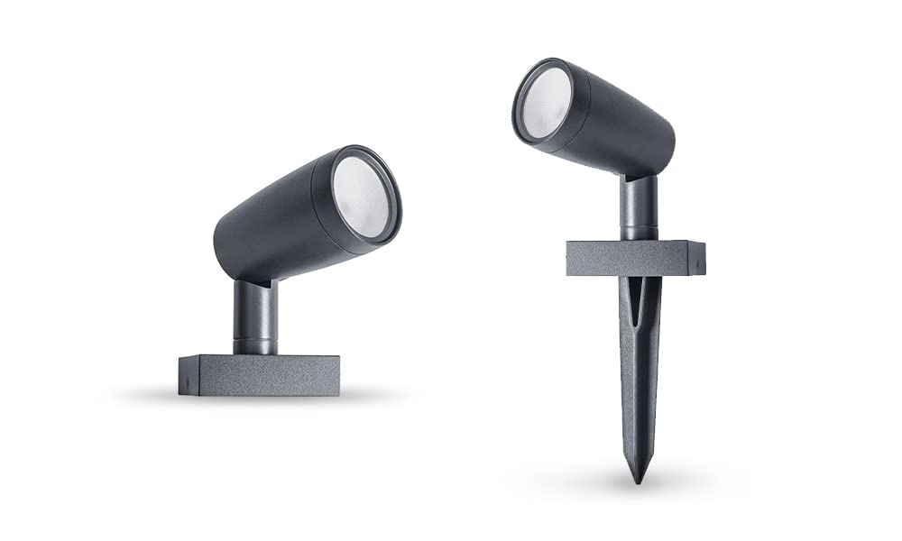 LEDVANCE Luce da giardino a LED intelligente con tecnologia WiFi, pacchetto base con 1 faretto per esterno, colori RGB modificabili, compatibile con Google e Alexa, SMART+ WIFI GARDEN SPOT 1P