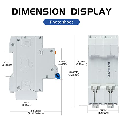 Sfb1-63Hc 2P Miniature Circuit Breakers Din-Rail Mounted Mcb Ac 50/60Hz Current Of 40Amp Voltage 400V Overload, Thermal Magnetic Trip Short-Circuit Protection Of Lighting #TOP5