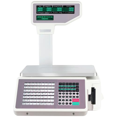 Wagi Do Druku Etykiet Komercyjnych, Cyfrowa Waga Do Kalkulacji Cen Z Termiczną Drukarką Etykiet, Dwustronny Wyświetlacz Lcd 30 Kg/60 Funtów, Do Sklepów Spożywczych