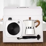 DITOSH 2-in-1 Moka Pot Espresso Set with Electric Stove 3 Cup Aluminum Stovetop Coffee Maker Percolator Italian Classic Mocha Coffee Machine for Italian and Cuban Cafe Brewing Portable Camping Travel