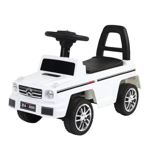 WIOLE乗用玩 具手押し背もたれ ステップ 転倒防止ストッパー収納 多機能足けり乗用玩具 押し車 子供用玩具 室内玩具 乗物玩具りもの 軽量タイプ (ホワイト,スクーター)