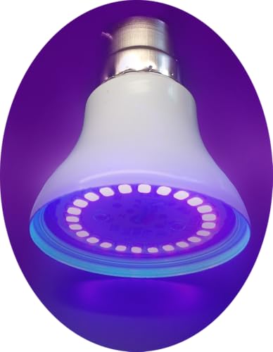 Image of TORPE-12W 24 LED Ultra Violet 395nm Light Bulb B22 with clear pc cover. 90 day's piece to piece replacement guarantee (UV-24)