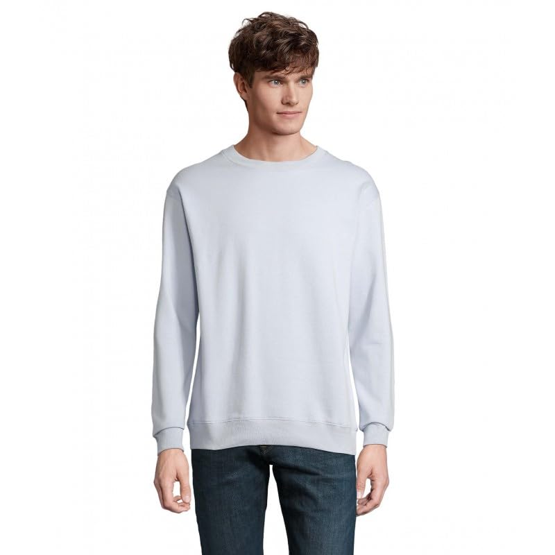 Sweat-shirt col rond SOL'S Columbia bleu crémeux pull uni taille XS unisexe