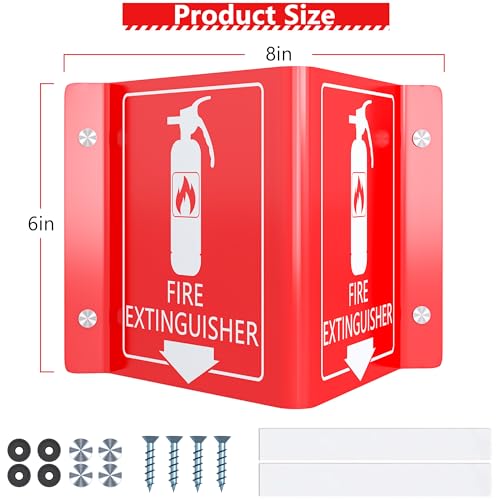 Fire Extinguisher Wall Mount Sign: Fire Extinguisher Sign 8 x 6 Inches - Projecting Acrylic Sign with Waterproof, Weatherproof, Fade Resistant, UV Resistant for Indoor & Outdoor - Thumbnail 2