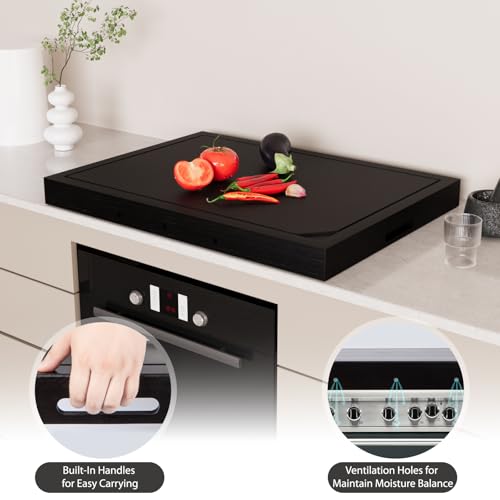 Cubierta de cocina de madera con mango negro miniatura 5