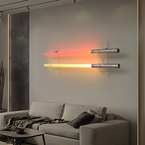 BYTOTU Soporte para sable de luz, soporte de pared para sable de luz, 2 capas, montaje en pared horizontal, visualización de colocación de sable de luz, soporte de sable de píxeles para pared,