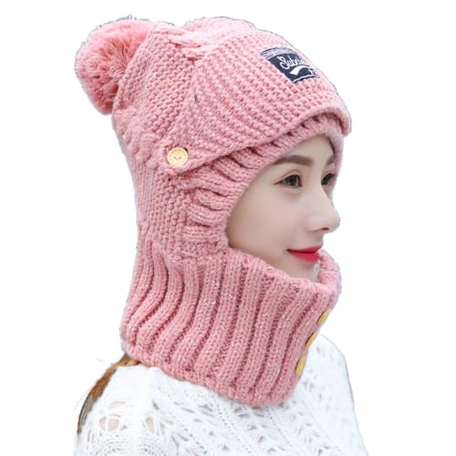 Chapeau d'extérieur en laine homme et femme avec doublure thermique et masque visage