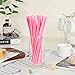 Lpaacat 200 pcs Pink Disposable Straws, Cute Plastic Drinking Straws for Bride Wedding Bachelorette Birthday Pink Cocktail Party, Individually Wrapped